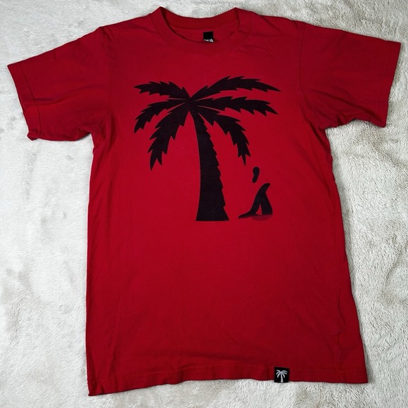 Z Supply Other - BLVD Supply T-Shirt Men's Sz S 100% Cotton‎ Short Sleeves Palm Tree Graphic Red